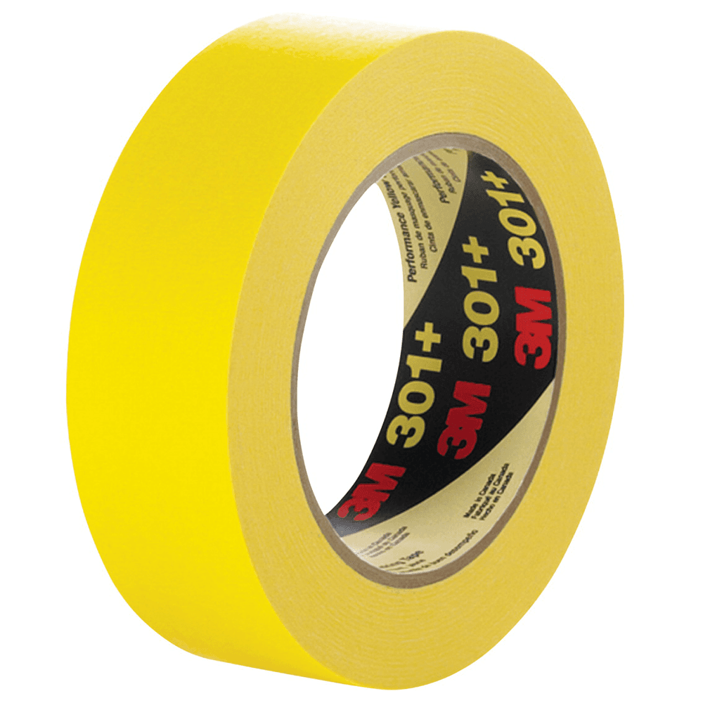 3M 301+ masking tape with proprietary solvent-free adhesive - 1/2 inch width