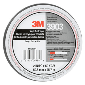 3M Gray Duct Tape with Vinyl Backing and Rubber Adhesive