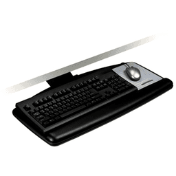 3M Easy Adjust Keyboard Tray with Standard Keyboard and Mouse Platform, Black Finish