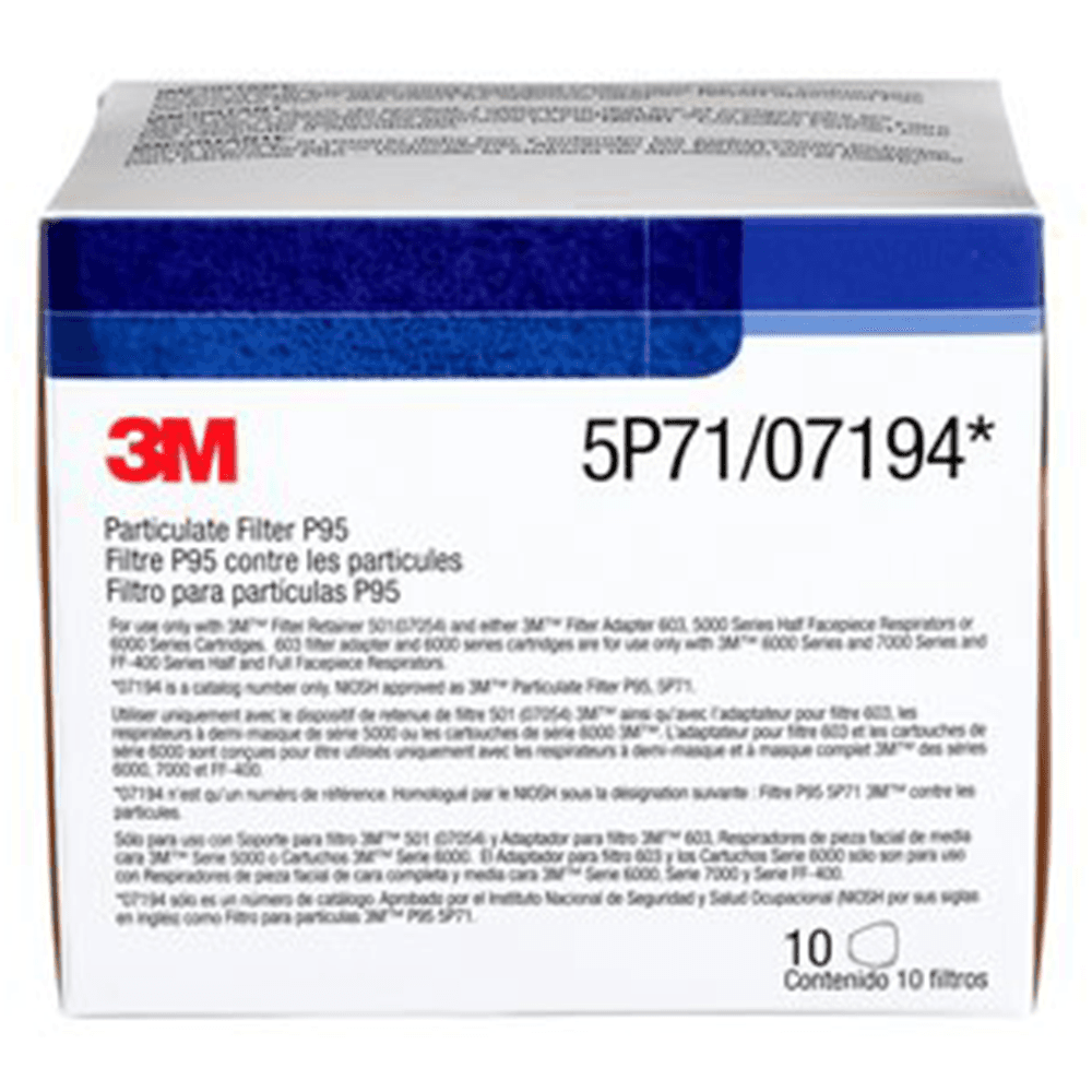 Reduces Particulate Exposure with 3M 603 Adapter and 3M 501 Retainer