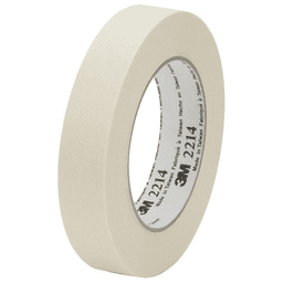 3M 24mm Tan Paper Masking Tape, 36 Roll/Case - Low Tack Rubber Adhesive - Ideal for Sensitive Surfaces - Crepe Paper Backing Tears by Hand