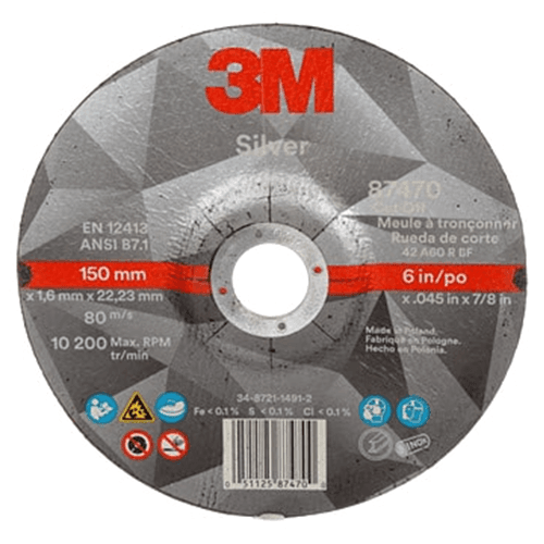 6" Type T27 36+ Grit Silver Cut Off Wheel for Tube Cutting, Cutting Alt 1 - Image