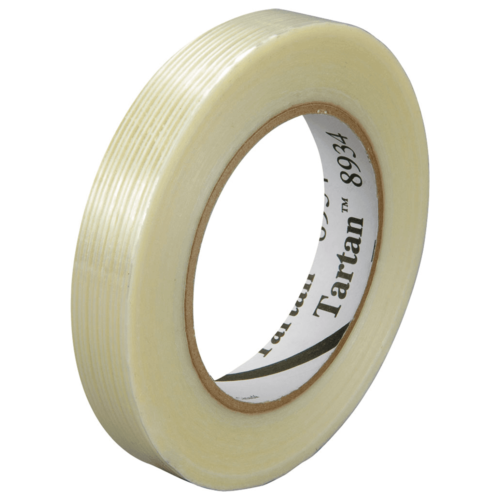 Clear Filament Tape - Ideal for Light Duty Strapping, Bundling, and Reinforcing - Good Adhesion to Most Surfaces - 3M