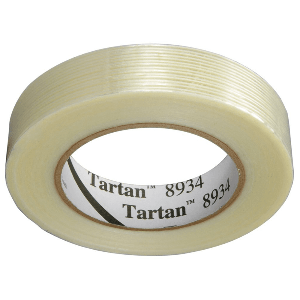 3/4" Clear Light-Duty Filament Tape - 60 Yard Roll - Tartan 8934 - Synthetic Rubber Resin Adhesive - High Strength Utility Tape - 3M