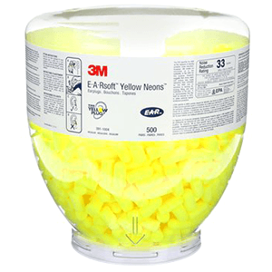 3M E-A-RSoft Yellow Neons Ear Plugs - 500 Pairs/Box