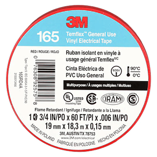 3/4" x 60' Red Vinyl Rubber Electrical Tape Alt 3 - Image