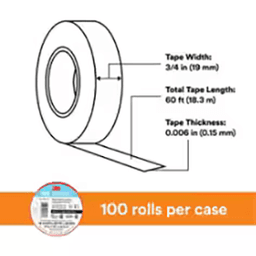 3/4" x 60' Red Vinyl Rubber Electrical Tape Alt 4 - Image