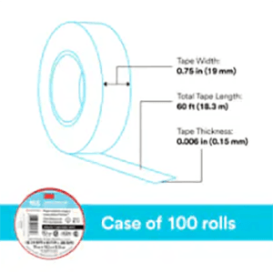 3/4" x 60' Red Vinyl Rubber Electrical Tape Alt 6 - Image