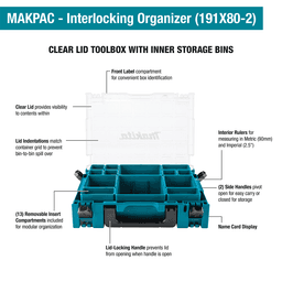 4-3/8" x 15-1/2" x 11-5/8" MAKPAC Interlocking Organizer with Insert Alt 2 - Image