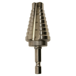 1/2" - 1" High Speed Steel Step Drill Bit, 1/4" Shank Main - Image