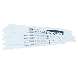 6" x 6TPI Wood Cutting Straight Back Shape Recipro Saw Blade (5/Pack) Main - Image