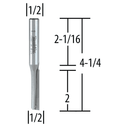 1/2" x 4-1/4" Straight Router Bit, 1-Flute, 1/2" Shank Alt 1 - Image