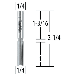 1/4" x 2-1/4" Straight Router Bit, 2-Flute, 1/4" Shank Alt 1 - Image