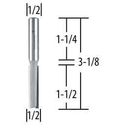 1/2" x 3-1/8" Straight Router Bit, 2-Flute, 1/2" Shank Alt 1 - Image