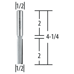 1/2" x 4-1/4" Straight Router Bit, 2-Flute, 1/2" Shank Alt 1 - Image