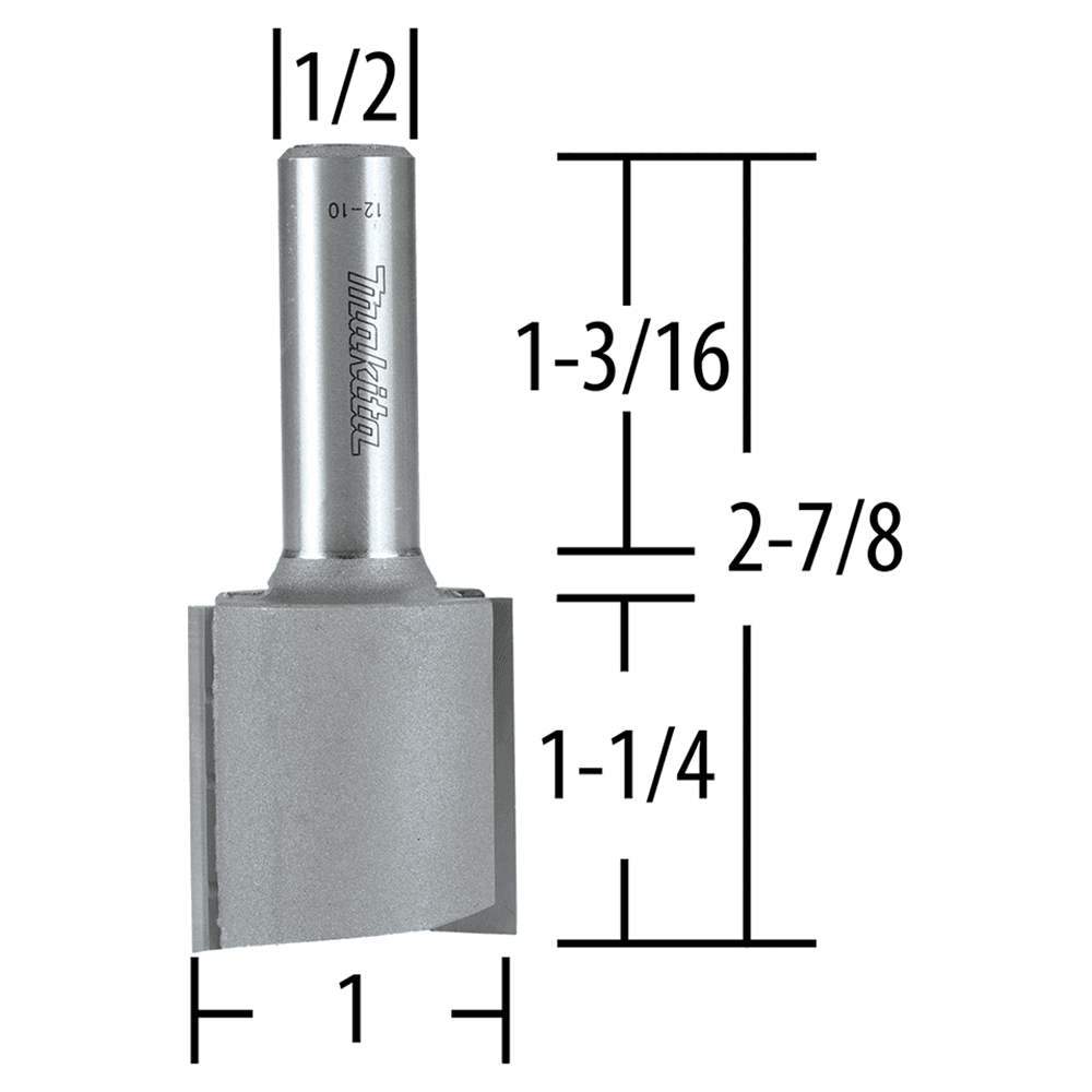 1" x 2-7/8" Straight Router Bit, 2-Flute, 1/2" Shank Alt 1 - Image