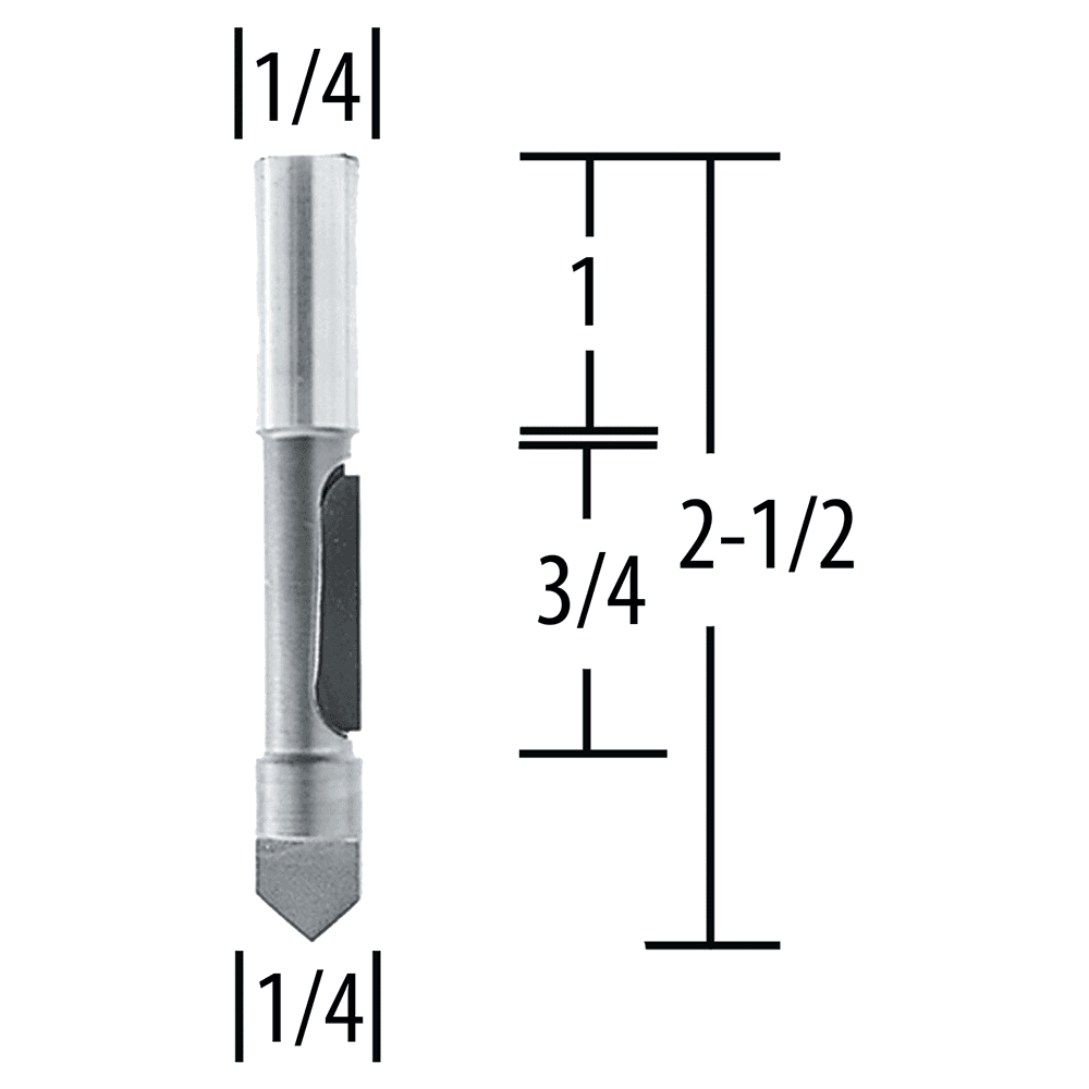 1/4" x 2-1/2" Panel Pilot Router Bit, 1-Flute, 1/4" Shank Alt 1 - Image