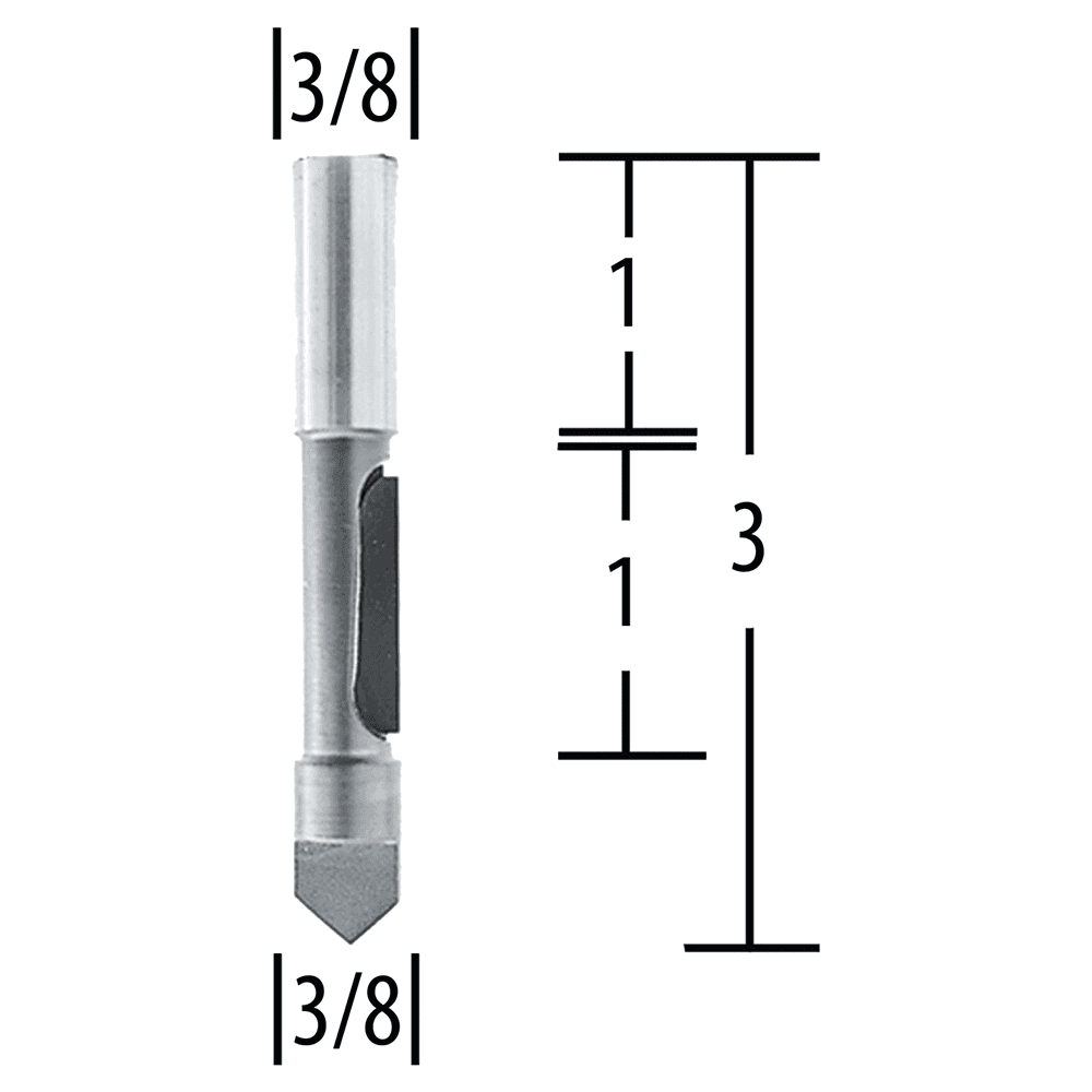 3/8" x 3" Panel Pilot Router Bit, 1-Flute, 3/8" Shank Alt 1 - Image