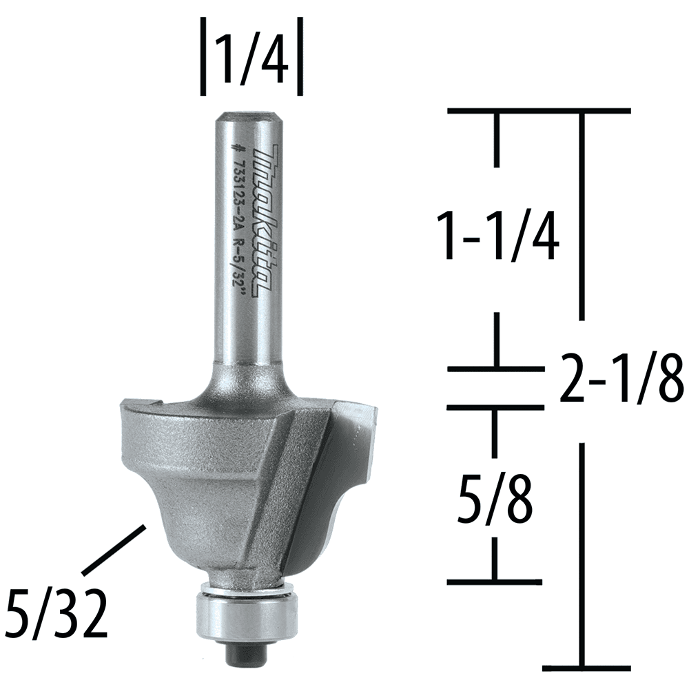 5/32" Radius Roman Ogee Router Bit, 2 Flute, 1/4" Shank Alt 1 - Image