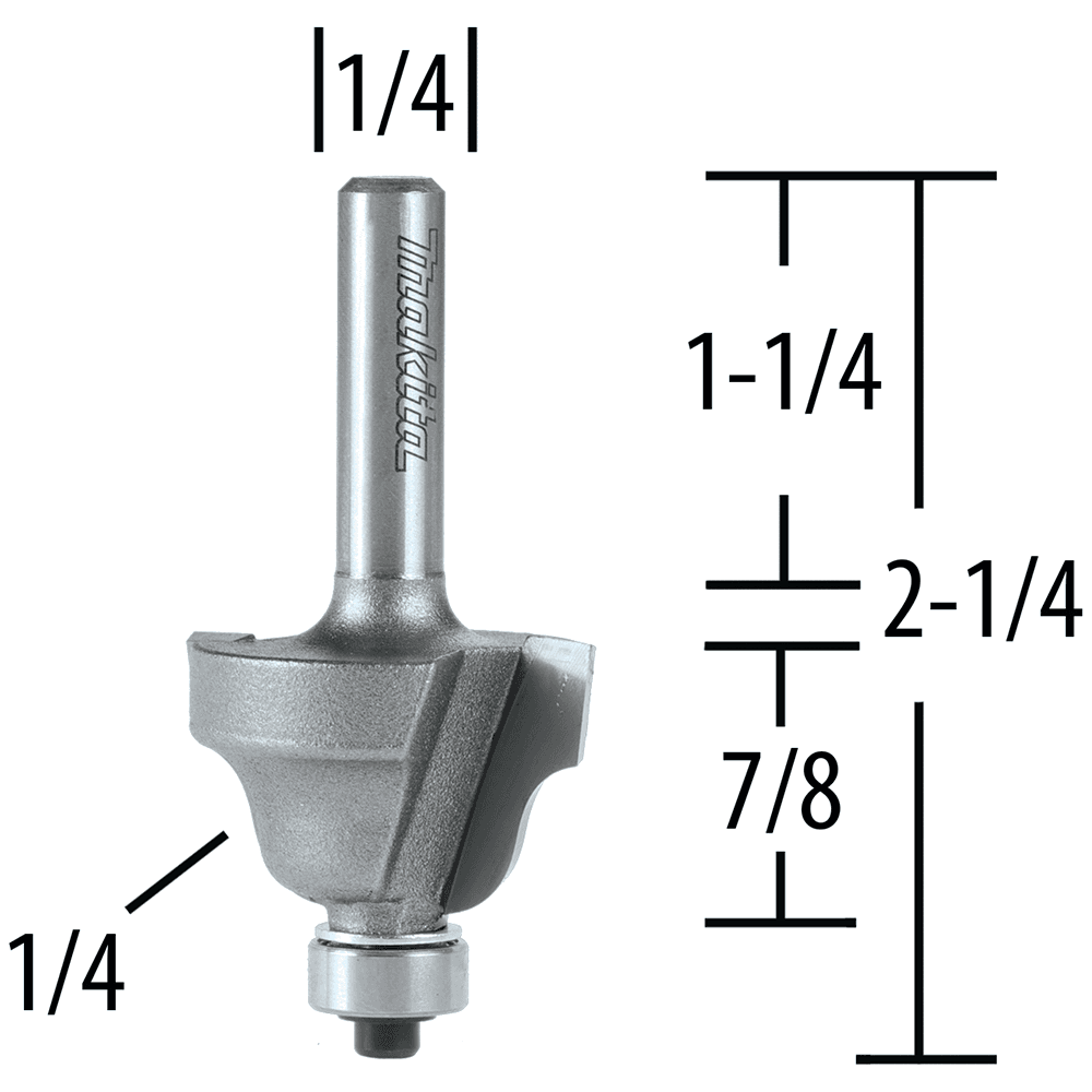 1/4" Radius Roman Ogee Router Bit, 2 Flute, 1/4" Shank Alt 1 - Image