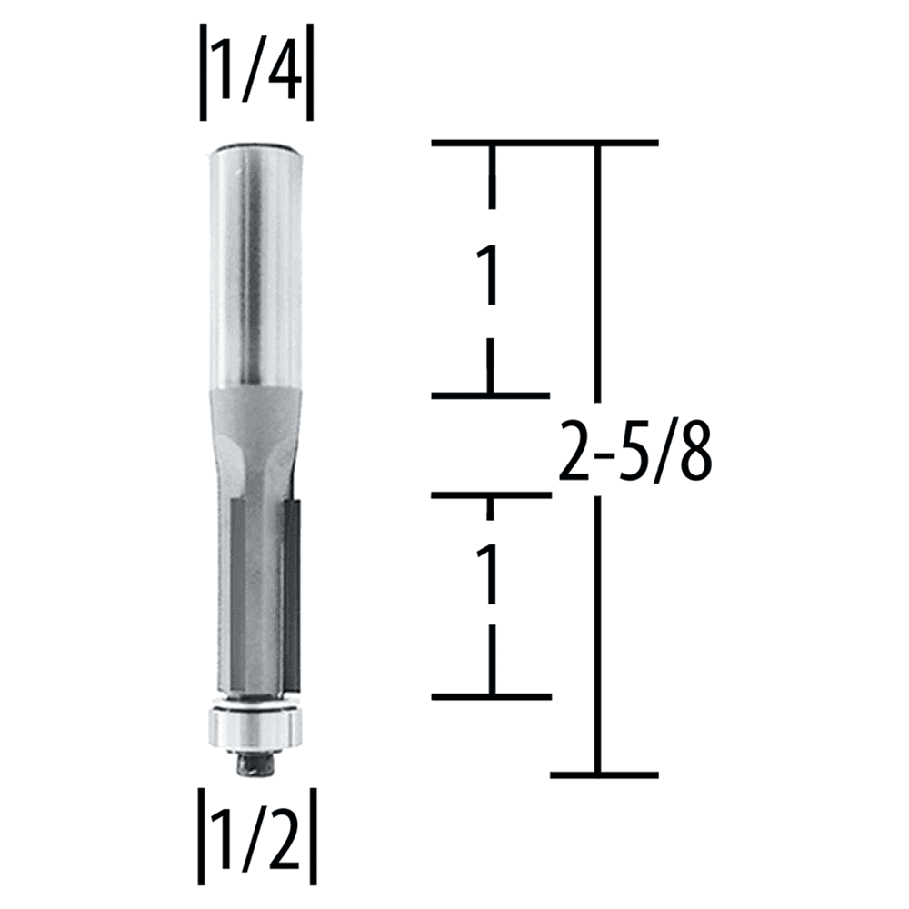 1/2" x 2-5/8" Flush Router Bit, 3-Flute, 1/2" Shank Alt 1 - Image