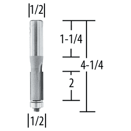1/2" x 4-1/4" Flush Router Bit, 2-Flute, 1/2" Shank Alt 1 - Image