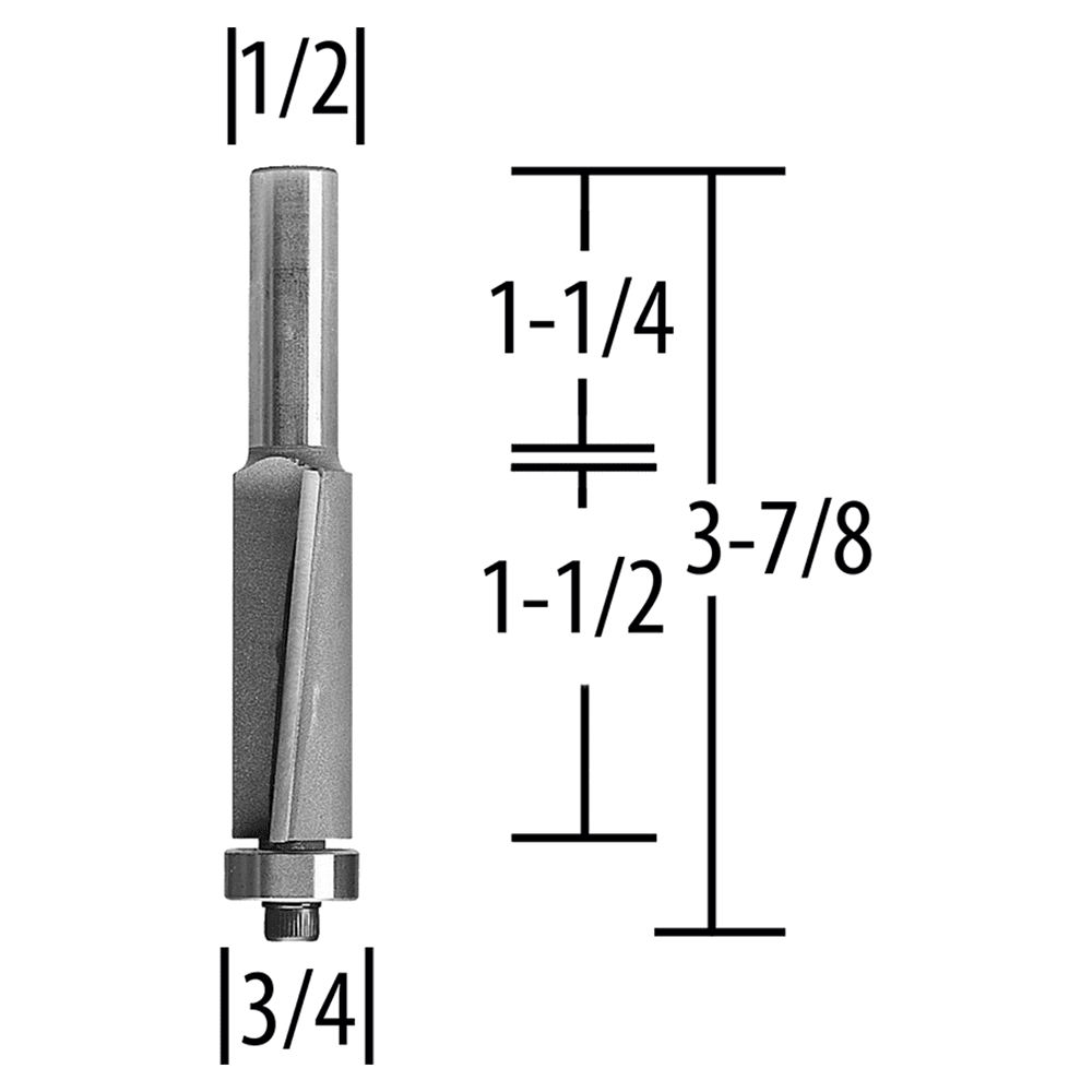 3/4" x 3-7/8" Super Flush Router Bit, 1/2" Shank Alt 1 - Image