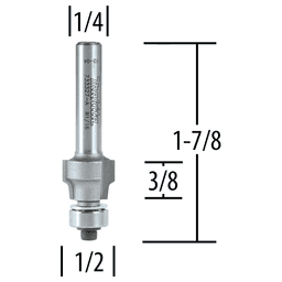 1-7/8" No File Trim Router Bit, 1/4" Shank Alt 1 - Image