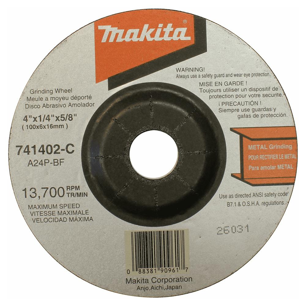 4" 24 Grit General Purpose Metal Grinding Wheel, Aluminum Oxide (25/Pack) Main - Image