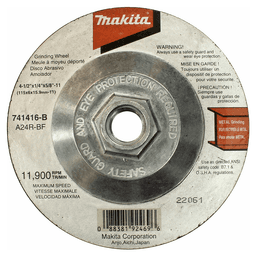 4-1/2" 24 Grit Hubbed Grinding Wheel, Aluminum Oxide (10/Pack) Alt 1 - Image