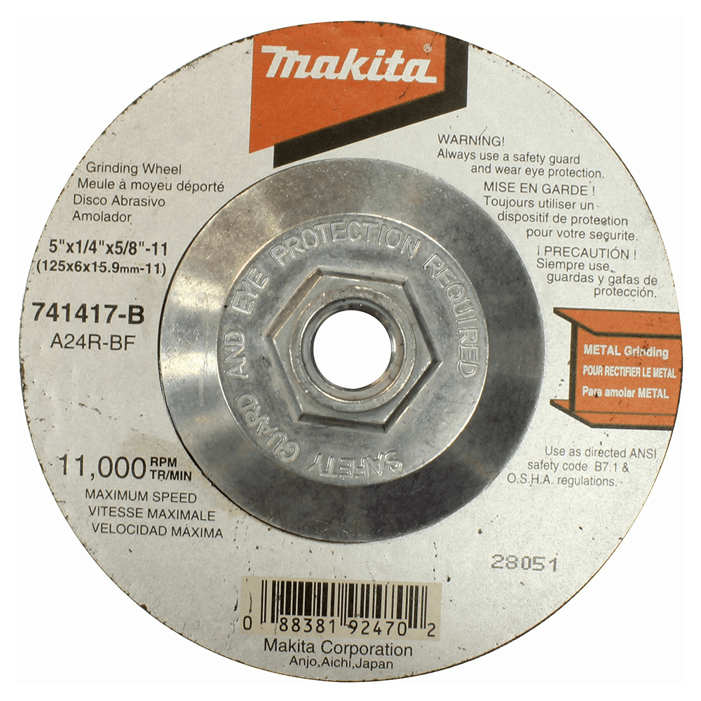 5" 24 Grit Hubbed Grinding Wheel, Aluminum Oxide (10/Pack) Alt 1 - Image