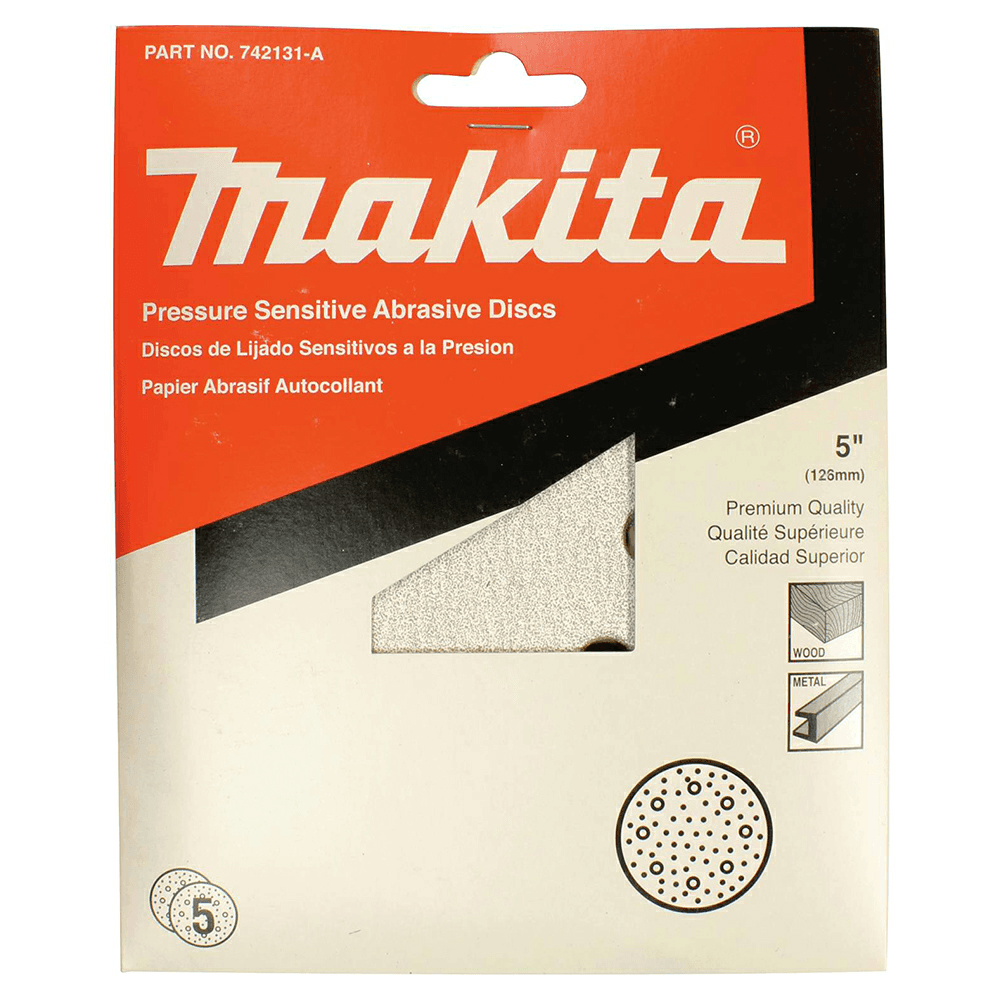 5" PSA 120 Grit Abrasive 8 Holes Sanding Disc, Aluminum Oxide on Paper (5/Pack) Alt 1 - Image