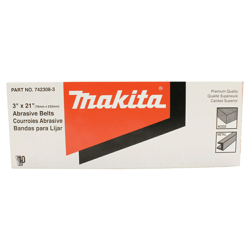 3" x 21" 80 Grit Abrasive Belt, Aluminum Oxide (10/Pack) Alt 1 - Image