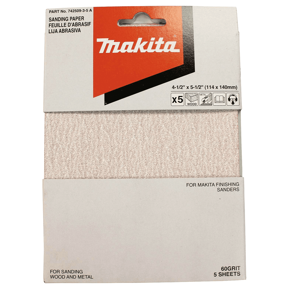 5-1/2" x 4-1/2" 80 Grit Aluminum Oxide Abrasive Sheet (5/Pack) Alt 1 - Image