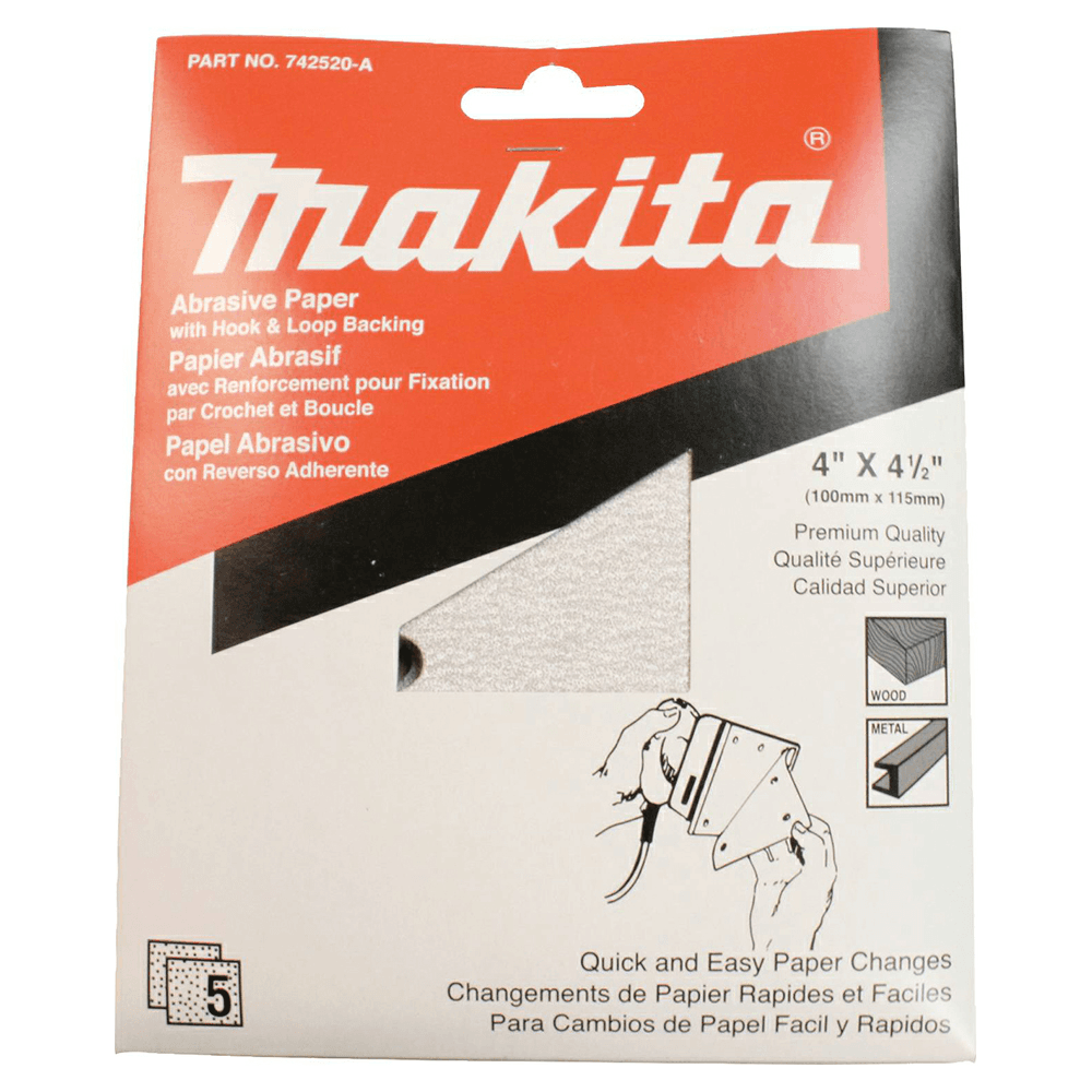 4-1/2" x 4-1/2" 80 Grit Aluminum Oxide Abrasive Sheet (5/Pack) Alt 1 - Image