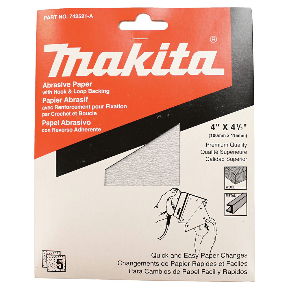 4-1/2" x 4-1/2" 240 Grit Aluminum Oxide Abrasive Sheet (5/Pack) Alt 1 - Image
