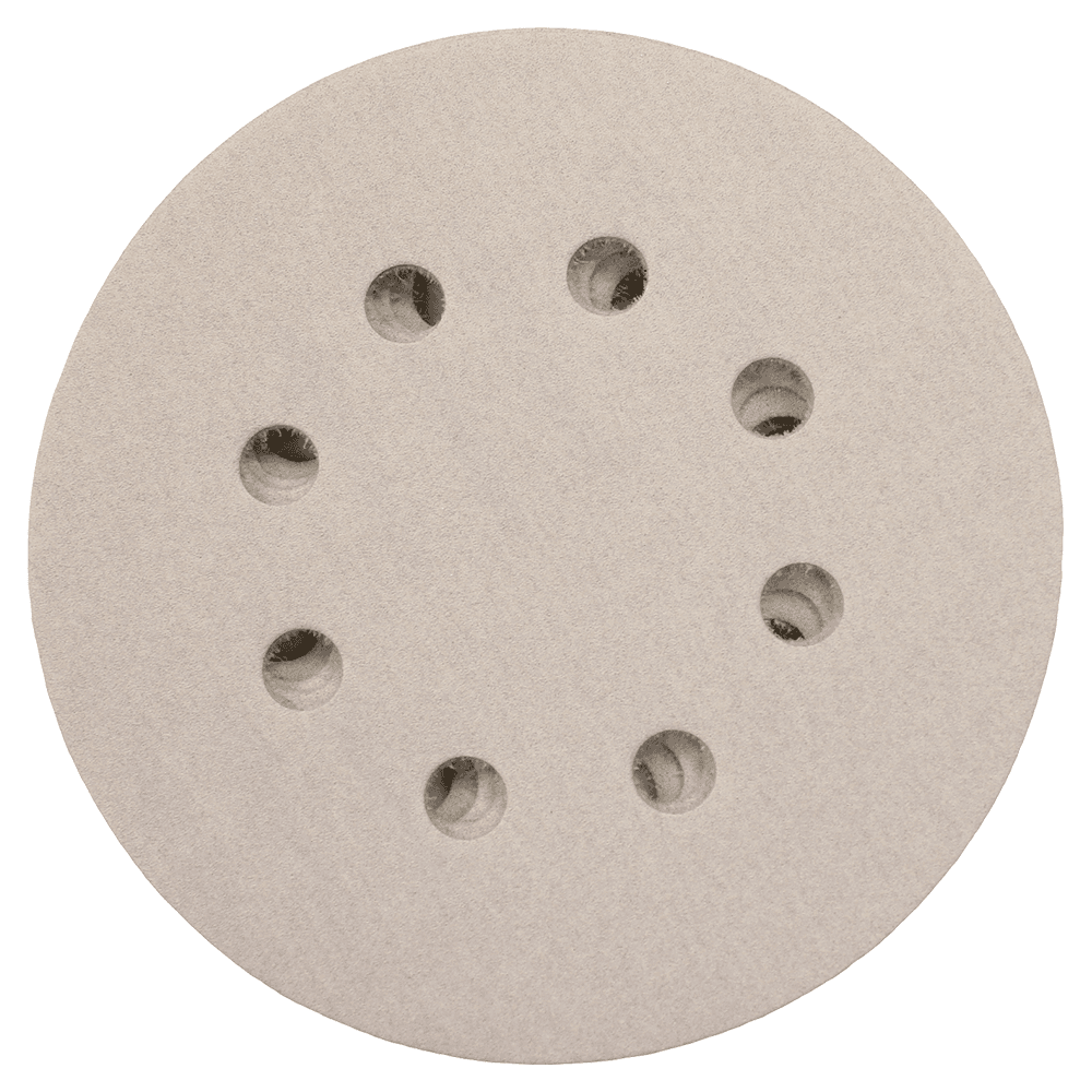 5" Hook/Loop 320 Grit Abrasive 8 Holes Sanding Disc, Aluminum Oxide on Paper (50/Pack) Main - Image