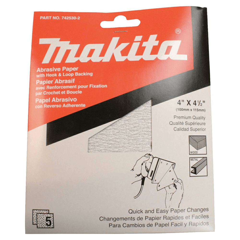 4-1/2" x 4-1/2" 100 Grit Aluminum Oxide Abrasive Sheet (5/Pack) Alt 1 - Image