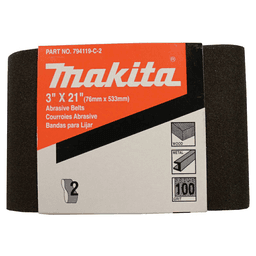 3" x 21" 100 Grit Abrasive Belt, Aluminum Oxide (2/Pack) Alt 1 - Image