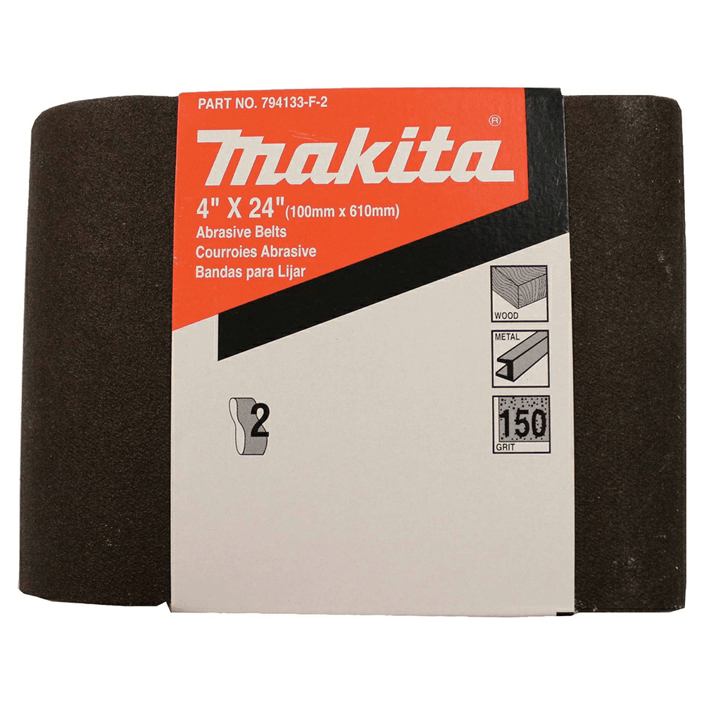 4" x 24" 100 Grit Abrasive Belt, Aluminum Oxide (2/Pack) Alt 1 - Image