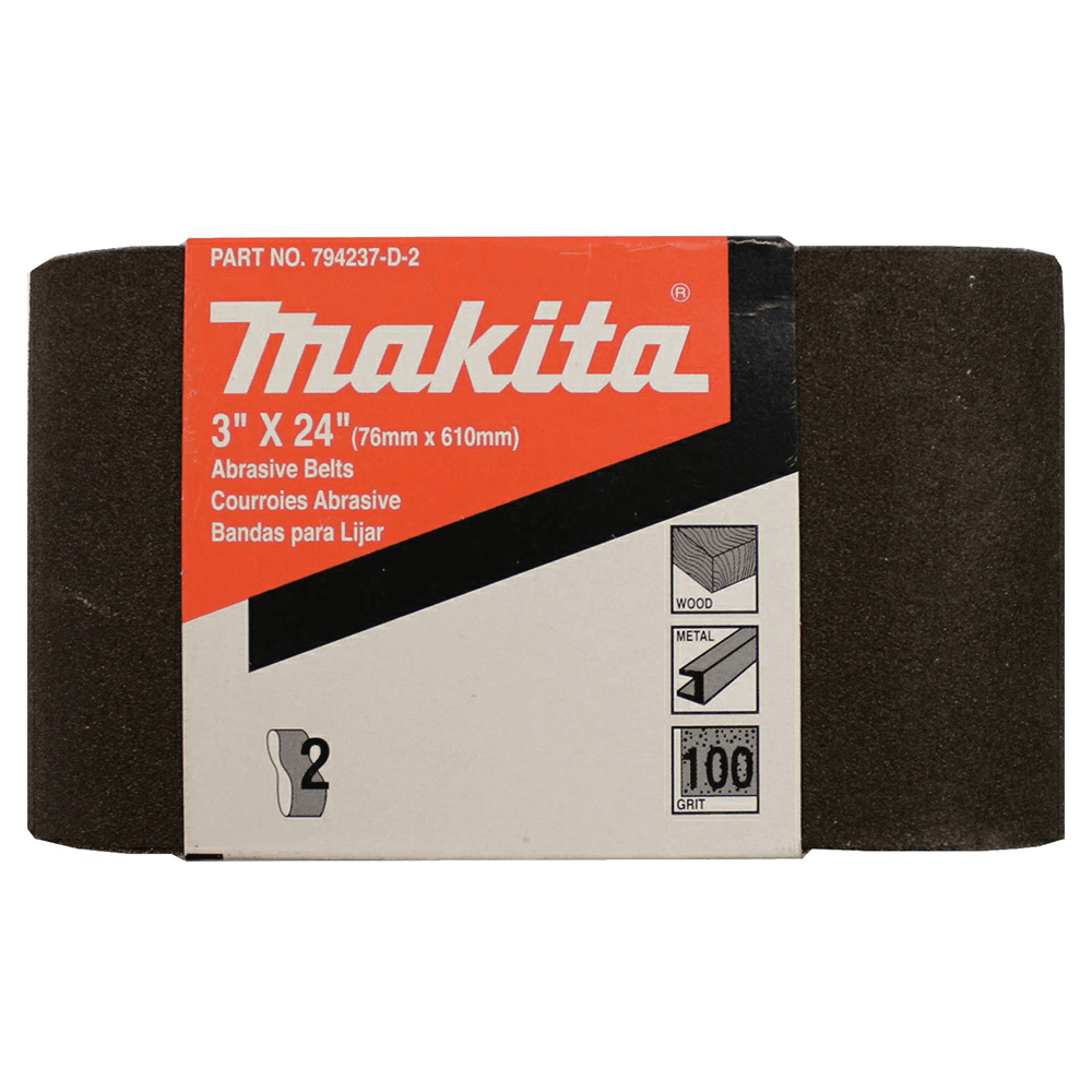 3" x 24" 100 Grit Abrasive Belt, Aluminum Oxide (2/Pack) Alt 1 - Image