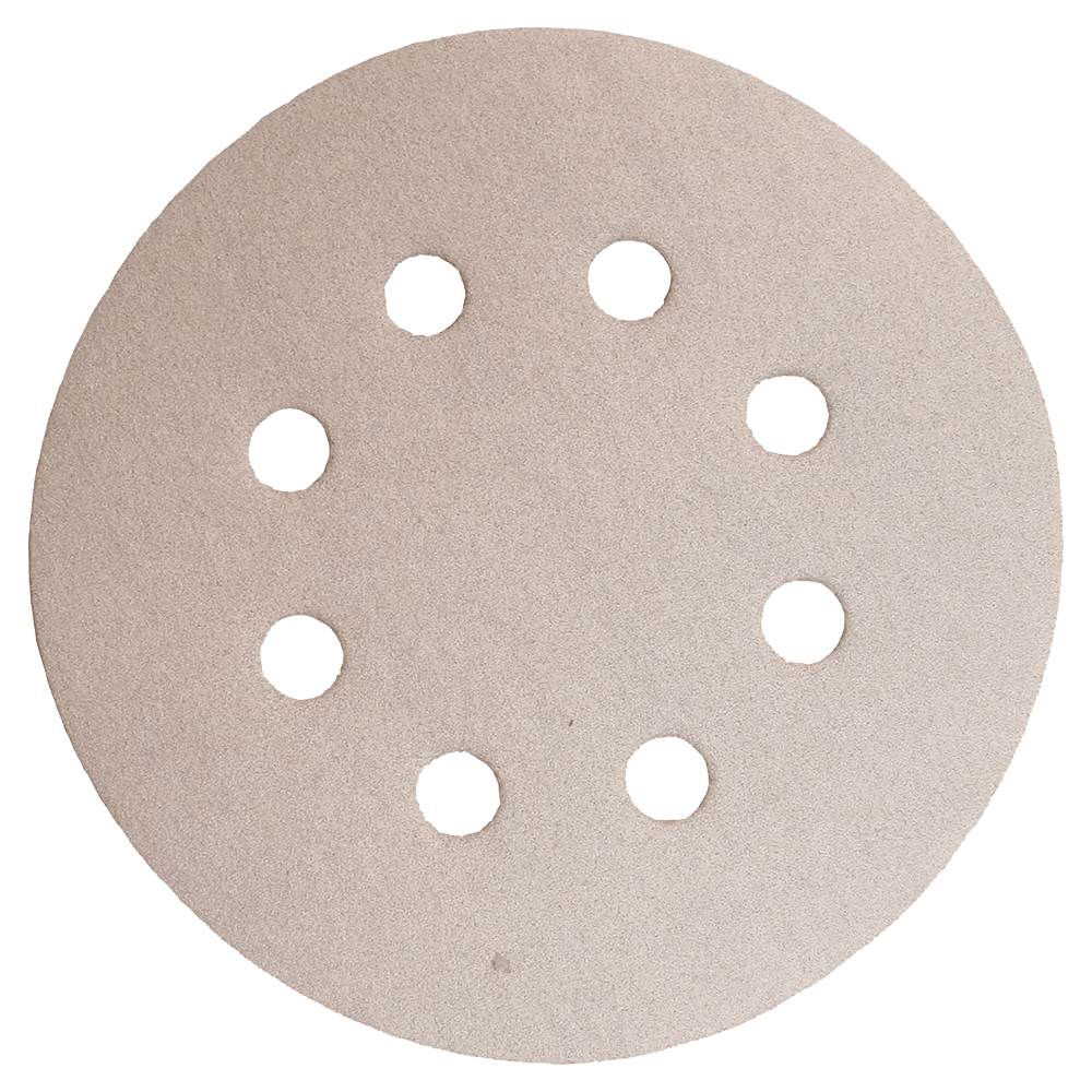 5" Hook/Loop 180 Grit Abrasive 8 Holes Sanding Disc, Aluminum Oxide on Paper (50/Pack) Main - Image