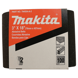 3" x 18" 100 Grit Abrasive Belt, Aluminum Oxide (2/Pack) Alt 1 - Image