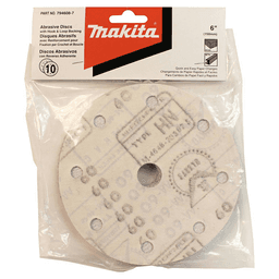 6" Hook/Loop 40 Grit Abrasive 8 Holes Sanding Disc, Aluminum Oxide on Paper (10/Pack) Alt 1 - Image