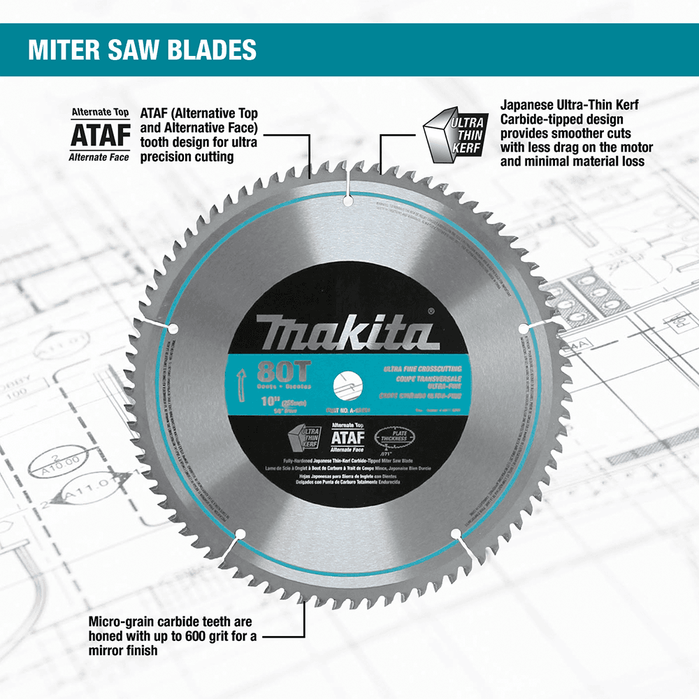 10" x 70 Teeth Micro Polished Miter Saw Blade Alt 2 - Image