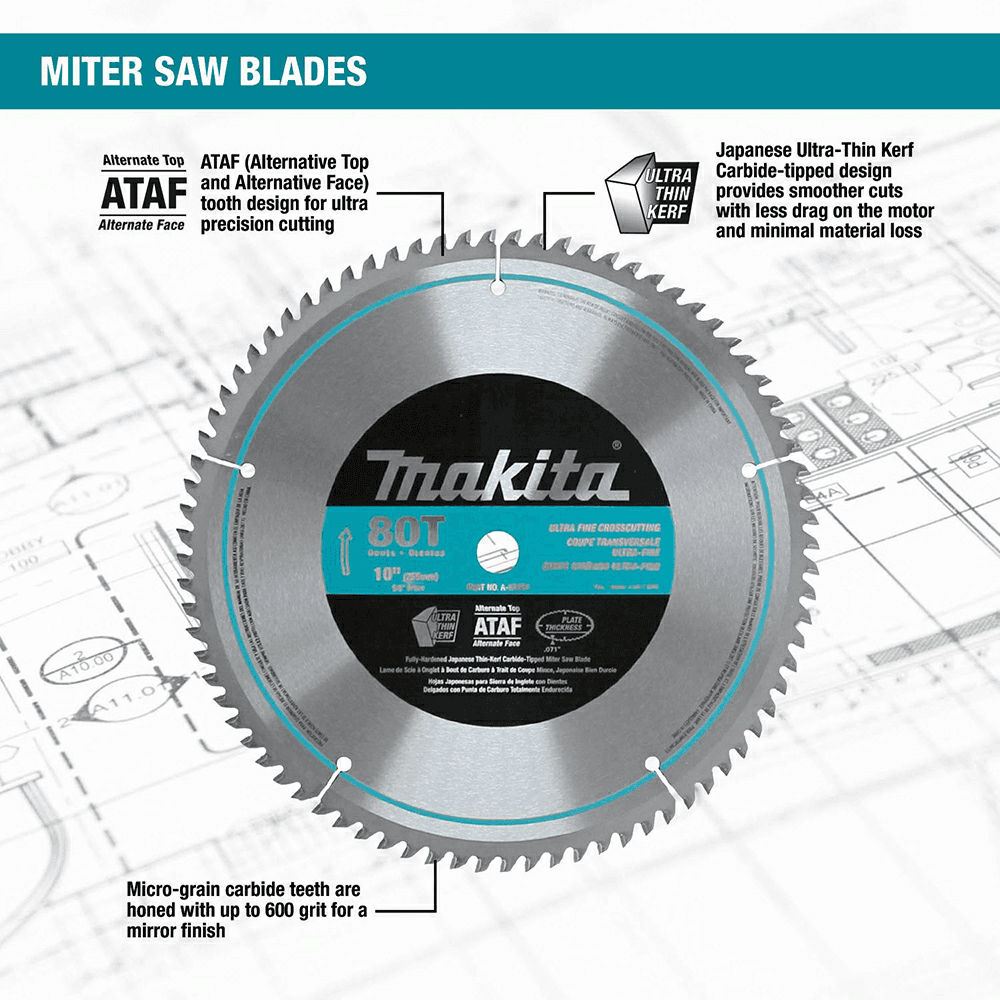 10" x 60 Teeth True Cut Micro-Polished Miter Saw Blade Alt 2 - Image