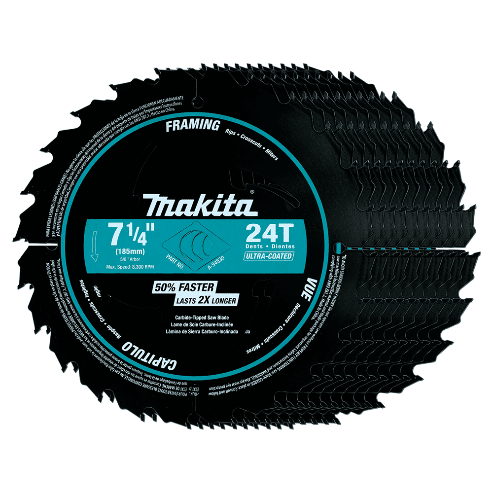 7-1/4" x 24 Teeth Carbide-Tipped Ultra-Coated Circular Saw Blade (10/Pack) Alt 1 - Image