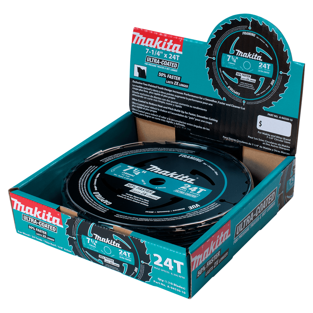 7-1/4" x 24 Teeth Carbide-Tipped Ultra-Coated Circular Saw Blade (10/Pack) Alt 2 - Image