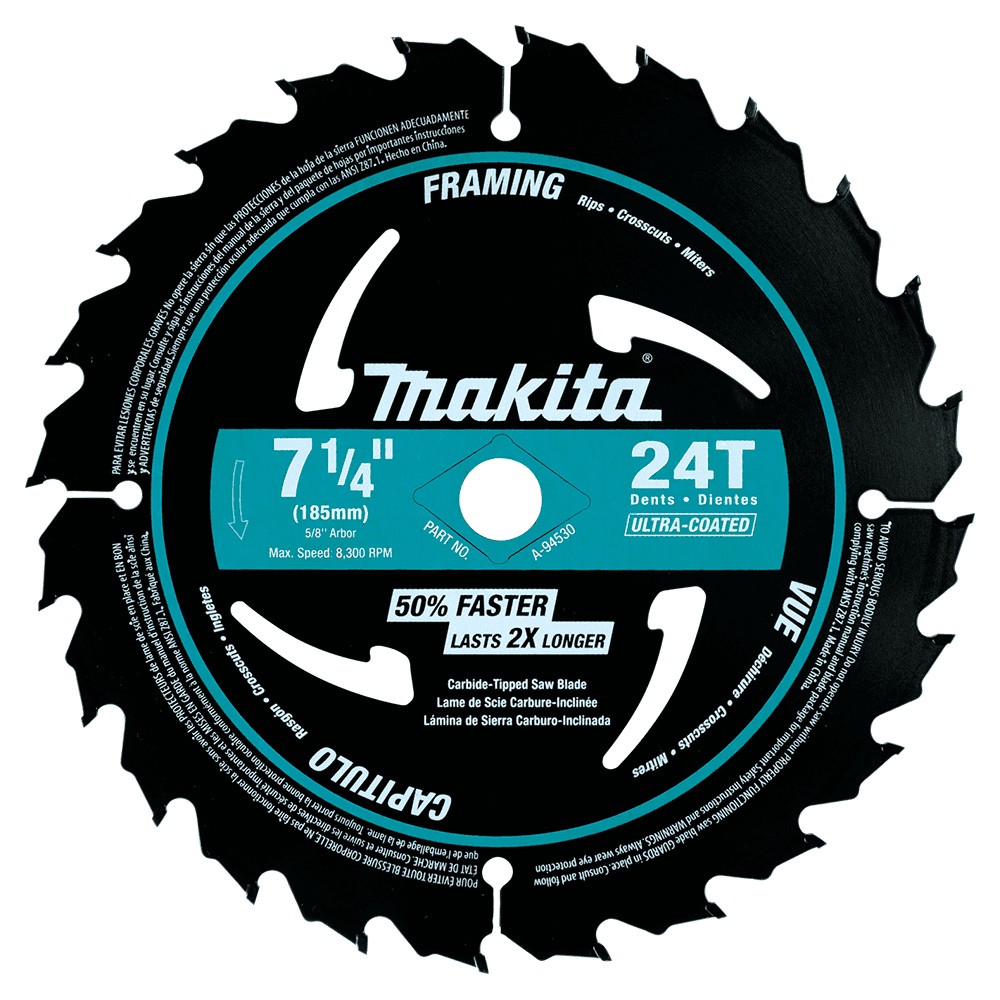 7-1/4" x 24 Teeth Carbide-Tipped Ultra-Coated Circular Saw Blade (10/Pack) Main - Image