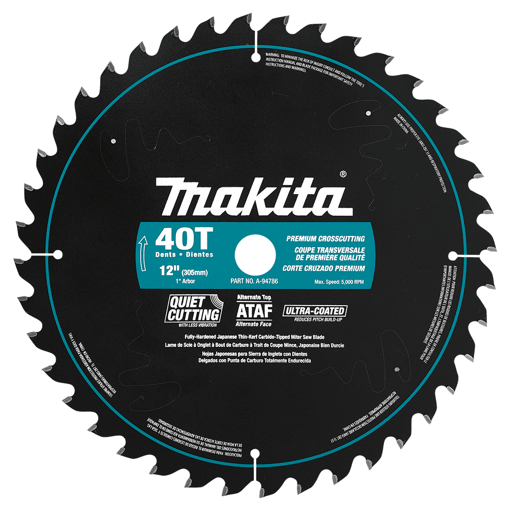 12" x 40 Teeth Ultra-Coated Miter Saw Blade Main - Image